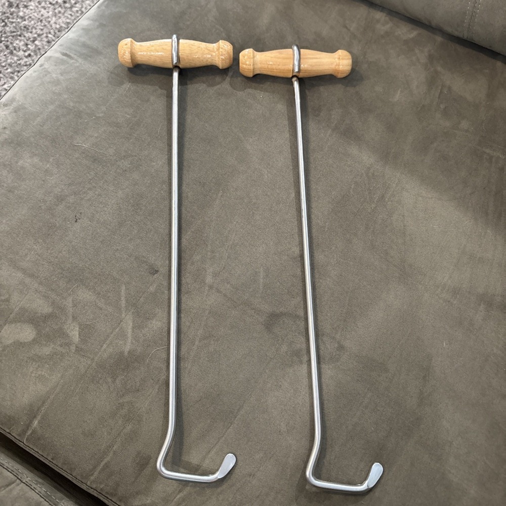 Wooden Handle Boot Pulls - Pair of Durable Boot Hooks for Effortless Boot Pul...